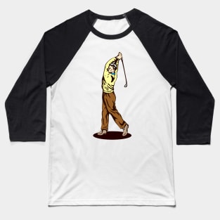 Vintage Golfer Playing Golf Baseball T-Shirt